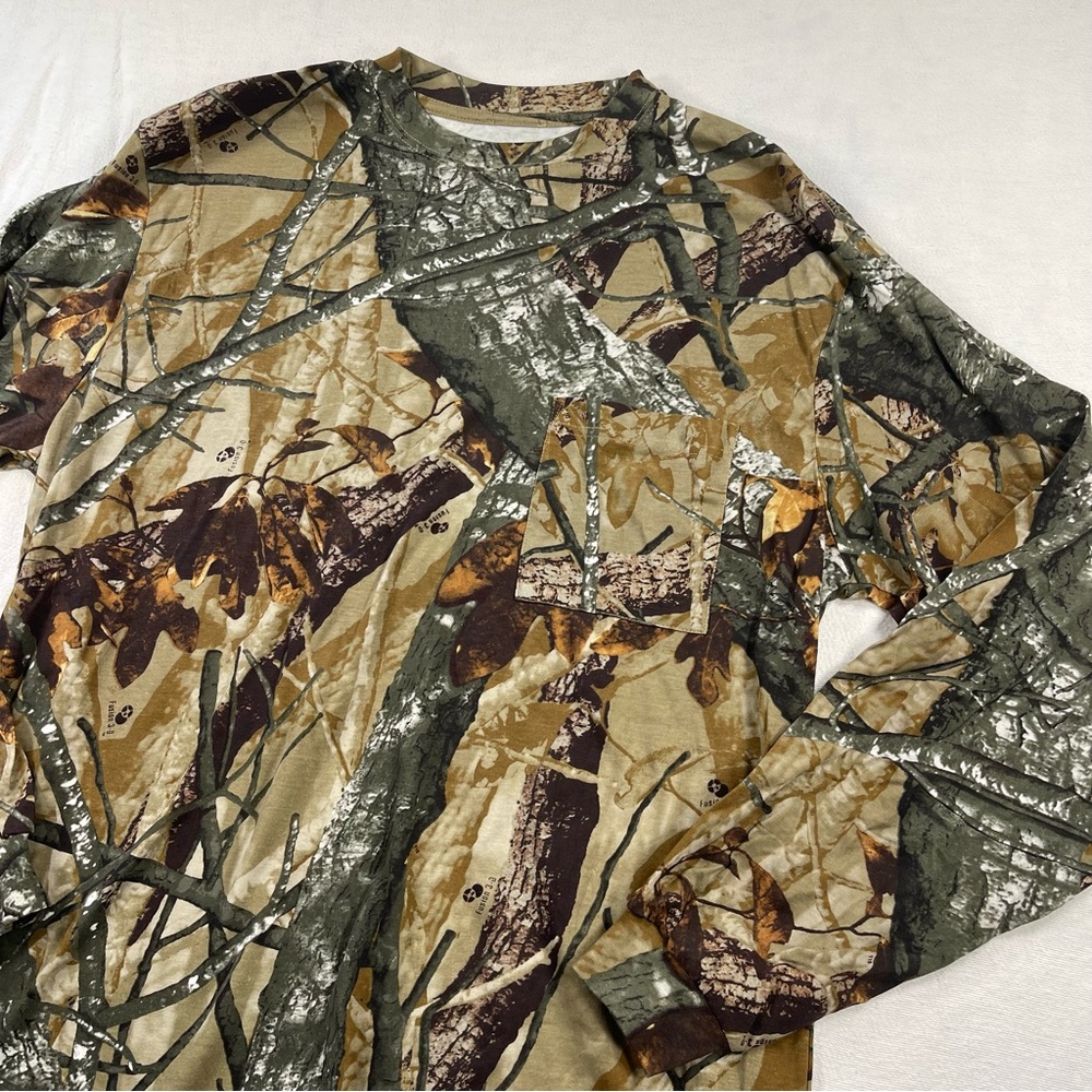 outfitters Ridge 3d Fusion Camo Men's Large Long-Sleeve Camouflage Crew Neck